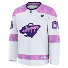 Maillot de Hockey Minnesota Wild Personnaliser Fanatics Hockey Fights Cancer Practice 2024-25 Blanc - Homme